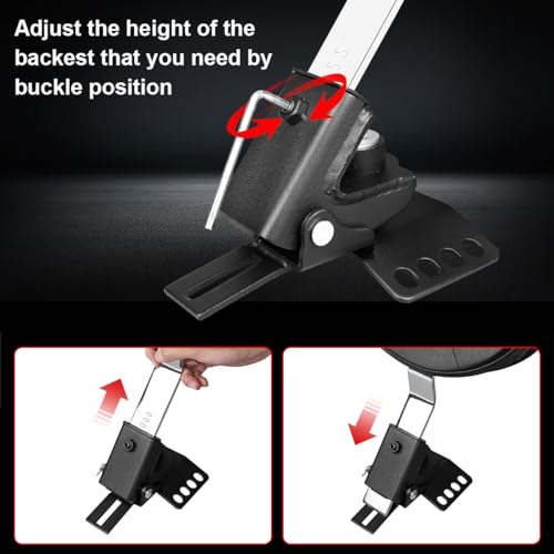 AUFER Adjustable Plug-in Driver Rider Backrest Compatible With For 1997-2026 Harley Touring Road King Street Glide Road Glide Electra Glide Models Driver Backrest - size: Double Line Style (Chrome)