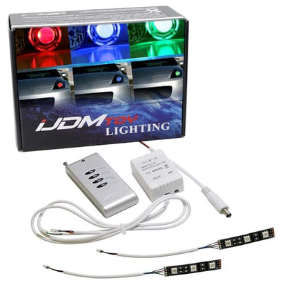 iJDMTOY RGB Multi-Color 3-SMD-5050 LED Accent Ambient Lighting Ribbons w/Adjustable Setting Compatible with Car Motorcycle Projector Demon Eyes Retrofit - style: RGB
