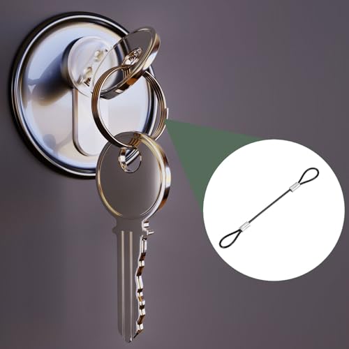 YOKIVE 6 Pcs Safety Cable Locks, Stainless Steel Security Wire Ropes with Double Loop | Great for Homes Doors Fences (Black, 5-Inch, 2mm Dia) - size: 5-Inch,2mm