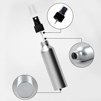 1st Choice 4oz Bullet-style Aluminum Fine Mist Spray / Atomizer Bottles: 6-pack