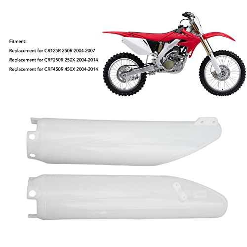 Cr250R White Fork Guards,Motocross Front Fork Guard Covers,2pcs Motorcycle Fork Guard Shock Absorber Protector Replacement for CR125R CR250R CRF450R