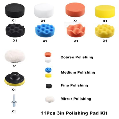 Polishing Pad, Polishing Pad Kit, 11 Pcs 3 Inch Polishing Pad Kit, 3 Inch Buffing Pads