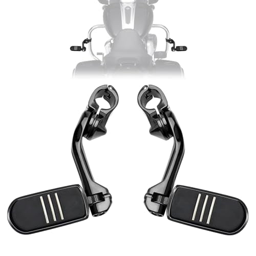 1.25" Highway Footpegs, Motorcycle Adjustable Footrest for Harley Davidson Touring Road King Road Glide Street Glide Electra Glide Dyna Sportster Softail 1 1/4" Engine Guard, Black - color: B01-Black, size: Long