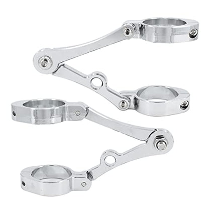 Motorcycle Headlight Mount Bracket Universal | CNC Aluminium Clamp for 39-41mm Fork Tubes, Sturdy Turn Signal Holder, Modified Replacement Part, Silver