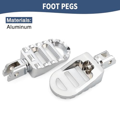 Motorcycle Foot Pegs MX Front Pegs Footrest Fit for Harley 2018-later Softail Low Rider S Breakout FXLRS Fat Bob 114 Street Bob FXBB Fat Boy Sport Glide FLSB (Chrome) - color: Chrome