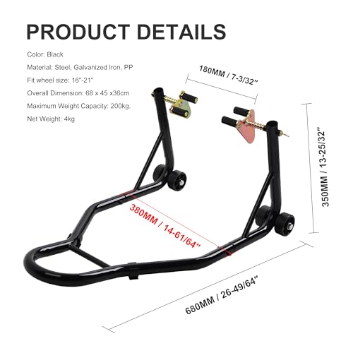 Motorcycle Stand Front Wheel Lift Fork Swingarm Stands Forklift Black