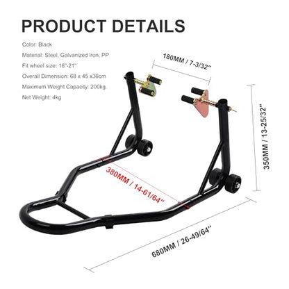 Motorcycle Stand Front Wheel Lift Fork Swingarm Stands Forklift Black