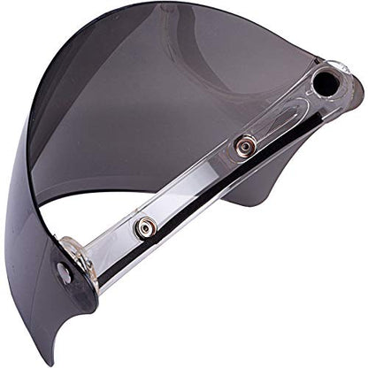 Universal 3 Snap-Button Visor for Open Face Motorcycle Helmet Wind Shield Flip Up Down (Smoke) - color: Smoke