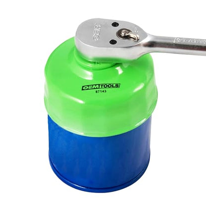 OEMTOOLS 87143 74/76MM and 15 Flute Oil Filter Wrench, Green Oil Filter Wrench, Fits 3/8" Ratchet, Non-Slip Grip, Rust-Resistant - style: 74/76 mm 15 Flute