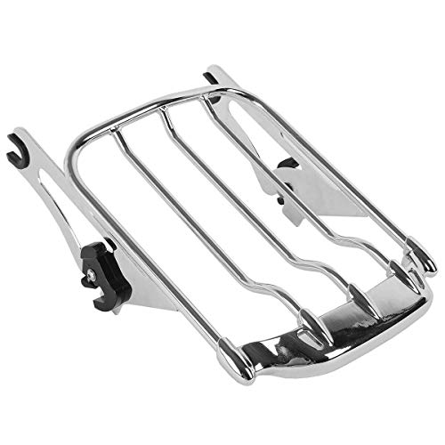 XFMT Motorcycle Chrome Detachable Two-Up Luggage Rack for Air Wing Harley Touring Road King Street Glide Road Glide Electra Glide 2009-Later - color: For Air-wing Luggage Rack-Chrome