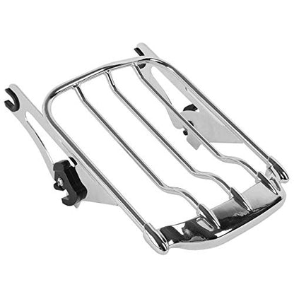 XFMT Motorcycle Chrome Detachable Two-Up Luggage Rack for Air Wing Harley Touring Road King Street Glide Road Glide Electra Glide 2009-Later - color: For Air-wing Luggage Rack-Chrome
