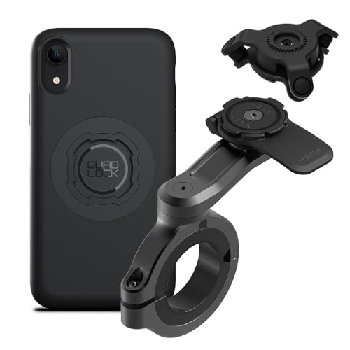 Quad Lock Motorcycle Handlebar Phone Mount PRO - Large with Vibration Dampener and MAG Phone Case for iPhone XR - size: iPhone XR