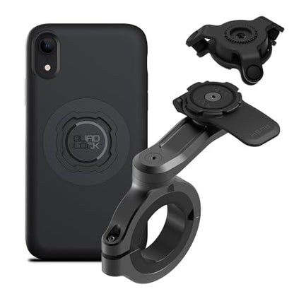 Quad Lock Motorcycle Handlebar Phone Mount PRO - Large with Vibration Dampener and MAG Phone Case for iPhone XR - size: iPhone XR