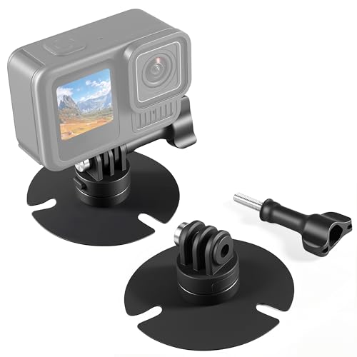 Flexible Adhesive Helmet Mount for DJI Osmo Action 6 5 pro 4 Nano for Insta360 X5/X4 GO Ultra Action Camera Snowboard Surfboard for GoPro Hero 13/12/11/10/9/8 Mount Kit (2 PCS)