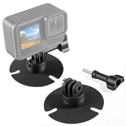 Flexible Adhesive Helmet Mount for DJI Osmo Action 6 5 pro 4 Nano for Insta360 X5/X4 GO Ultra Action Camera Snowboard Surfboard for GoPro Hero 13/12/11/10/9/8 Mount Kit (2 PCS)