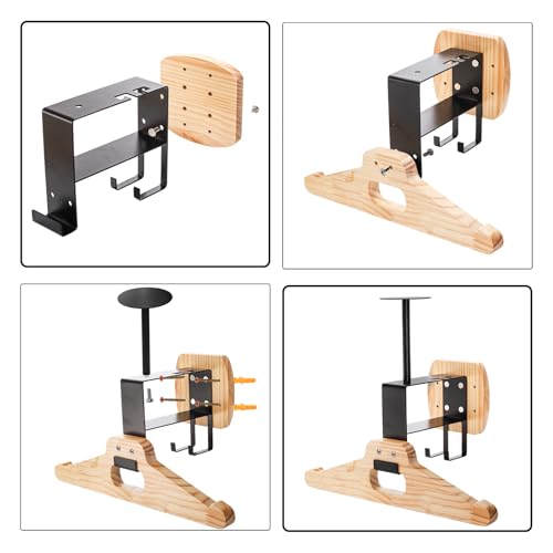 Eorbow Tactical Gear Wall Mount, Wooden Motorcycle Helmet Holder Stand, Heavy Duty Helmet Display Hanger, Multipurpose Jacket Rack for Police, Soccer, Cycling, Skiing Gears, Coats, Vets, Hats, Caps