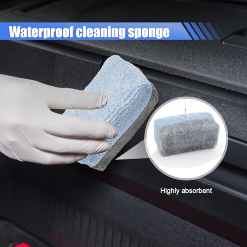 12PCS Ceramic Coating Applicator Sponge, Microfiber Rectangular Auto Polishing Cleaning Pads, Universal Automotive Detailing Sponge for Car Wax, Paint, Sealant Application (Blue) - color: Blue