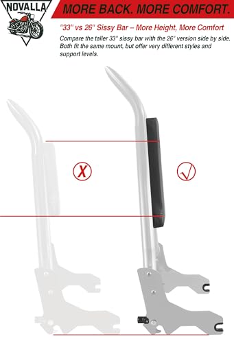 33” Tall Detachable Sissy Bar Backrest Pad Fit For Harley Davidson Softail Harley, Softail Models 2018-2025 Low Rider FXLR FXRST FXLRS FXLRST FLSB (C) - color: C