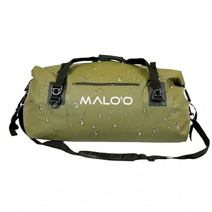 Malo’o Waterproof Dry Duffel, Heavy-Duty Roll Top Waterproof Gear Bag with Shoulder Strap & Molle Loops, Marine Duffel for Kayaking, Boating, Camping, Beach & Travel, Dark Green, 60L - color: Dark Green, size: 60L