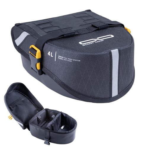 Giant Loop Klamath Tail Rack Pack, 4-Liter Soft Luggage Motorcycle Bag, Secures to Any Motorcycle Tail Rack or Dirt Bike Rear Fenders (Black 2025) - color: Black 2025
