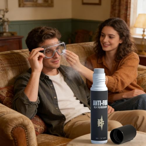 Anti-Fog Goggle Spray, 10ml Glass Lens Cleaner Defogger, Long-Lasting Anti-Fog Solution for Ski Goggles, Motorcycle Helmets, and Eyewear, Category for Snorkeling, Skiing, Riding