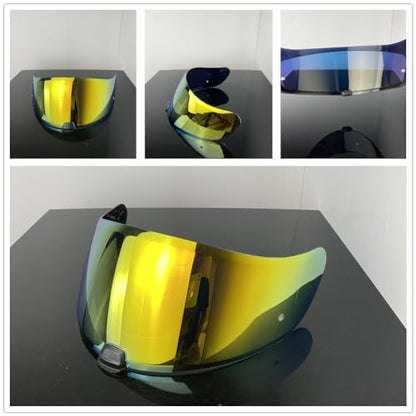 HJ20M Helmet Visor Replacement, Motorcycle Helmet Face Shield Windshield Lens For HJC C70 FG-17 FG-ST IS-17 (Revo Deep Gold) - color: Revo Deep Gold