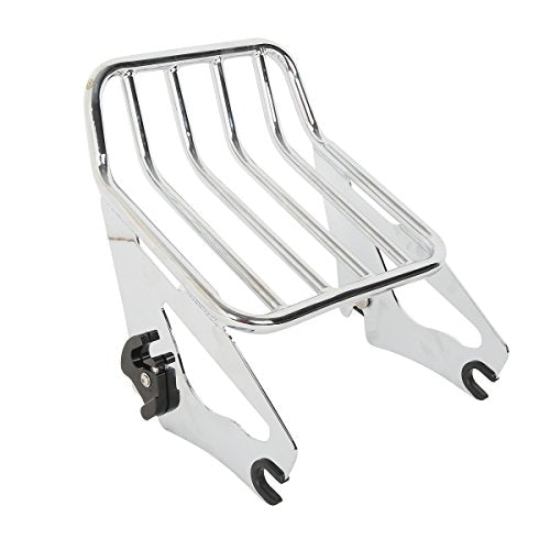 TCT-MOTORPARTS Sissy Bar Upright Passenger Backrest w/Pad Docking Hardware Kits Luggage Rack Fit for Harley Touring Models 2009-2013 - color: Chrome #3(2009-2013)