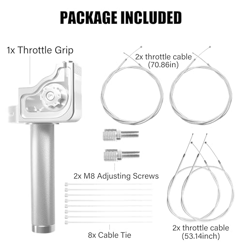 Universal 7/8" Big Twist Throttle Assembly, Dual Push-Pull Cable with Transparent Window for 110-650cc Dirt Pit Bike, Motocross, ATV & Quad, CNC Aluminum Quick Twister Throttle Grip (Silver) - color: Silver