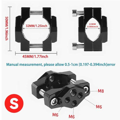Universal Motorcycle Light Bracket – 22-32mm Handlebar Mount Clamp Holder for LED Spotlights, Fog Lights, Turn Signal Lights, Motorcycle Handlebar Bracket for Most Motorcycles