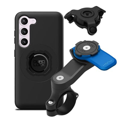 Quad Lock Motorcycle Handlebar Mount Kit with Vibration Dampener and MAG Phone Case for Samsung Galaxy S23 - size: Galaxy S23