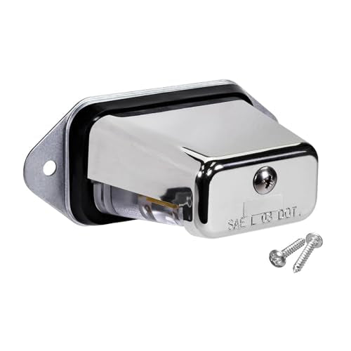 Universal LED License Plate Light, Waterproof 12V/24V DC License Tag Light License Plate Lamp Tail Light for Car Trailer Truck Pickup UTV ATV RV Boat 12V DOT Compliant (Silver case) - color: Silver case