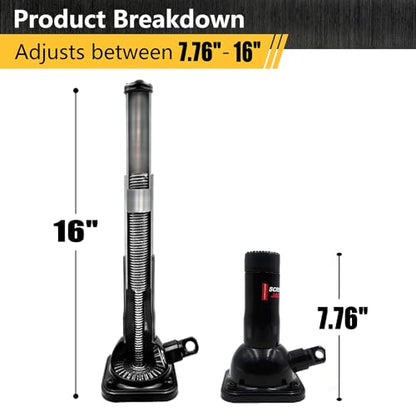 Car Jack 2 Ton (4,000 lb) Capacity Spiral Jack for Pickup Truck, Screw Jacks for Car Lift or Jack Stands, Tire Jack Fit for Ford F150 Truck Chevy Silverado Dodge Ram 1500 (Black) - size: 16 inch