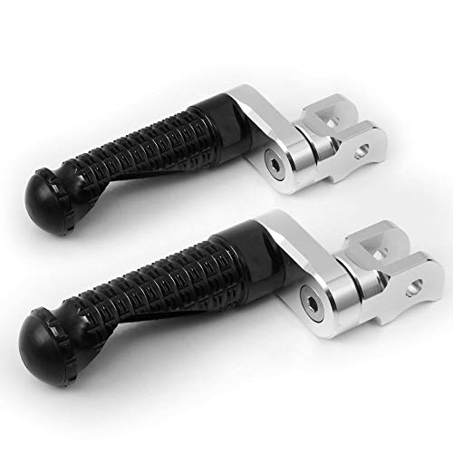 MC MOTOPARTS MPRO Black 25mm Extended Front CNC Footpegs Compatible with YZF R1 00-21 YZF R6 03-19 YZF R1M 15-21 R1S - color: Black, size: 25mm Extension
