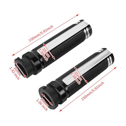 Motorcycle 1" Hand Grips Handlebar Grips Cable Throttle Fit for Harley Touring Street Glide Road King Road Glide Electra Glide Dyna Softail - color: #7 Black&White