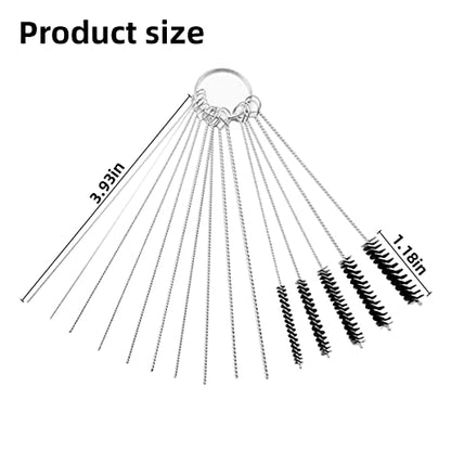 AUCELI Carburetor Carbon Dirt Jet Remove Cleaner, 10 Cleaning Needles + 5 Nylon Brushes Tool Kit for Motorcycle for Welder Carb Chainsaw Spray Guns Torch Tips Firing Hole Stove Burner Holes