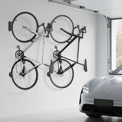 Swivel Bike Wall Mount, Bike Hangers for Garage, Space-Saving Vertical Bike Rack Holds Up to 66lbs, Heavy Duty Bicycle Storage Rack for MTB and Road Bikes, Easy to Install - size: Rotate Single Piece