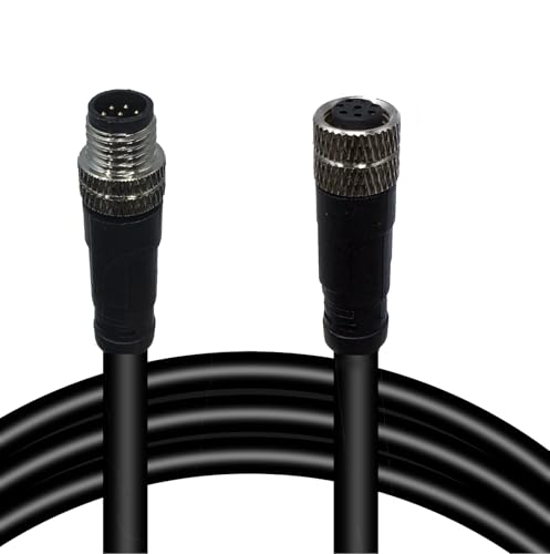 M8 8-Pin Male to Female Connector Cable, A-Coded Straight Circular Industrial Molded Cable, IP67 Waterproof Unshielded PVC Wire, 30V 3A AC/DC, AWG24 - size: 5m, style: 8pin