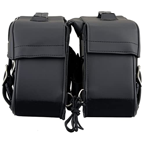 Milwaukee Leather PVC 2-Strap Throw-Over Easy Zip off and off Motorcycle Saddlebags - Medium - color: SH57701ZB-BLACK, size: Medium