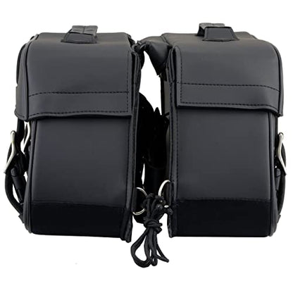 Milwaukee Leather PVC 2-Strap Throw-Over Easy Zip off and off Motorcycle Saddlebags - Medium - color: SH57701ZB-BLACK, size: Medium