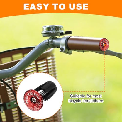 HARFINGTON Bike Handlebar End Plugs Aluminum Bar End Caps 16-21mm Adjustment Expanding Locking with Tool for MTB Road BMX Fixed Gear Bike, Red - color: Red