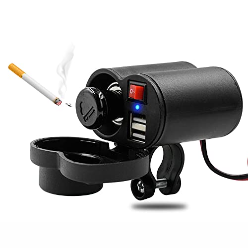 Motorcycle Cigarette Lighter with Switch Cigarette Butt Dual USB2.5A Waterproof Motorcycle Multi-function Charger