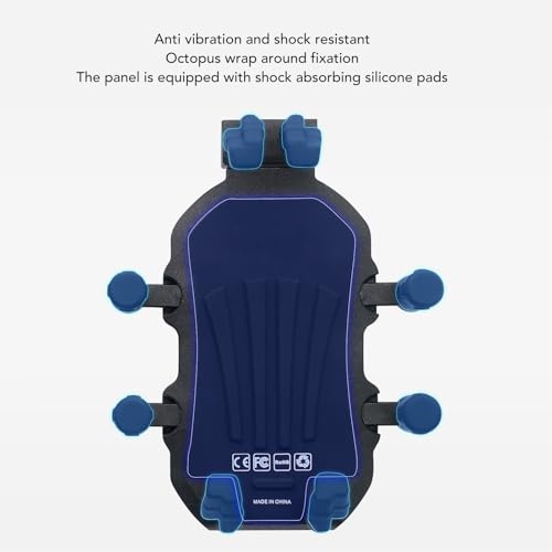 Motorcycle Phone Bracket, Motorcycle Phone Holder with Vibration Dampener High Speed Secure Lock Adjustable for Scooter ATV 4.9 to 8.1in