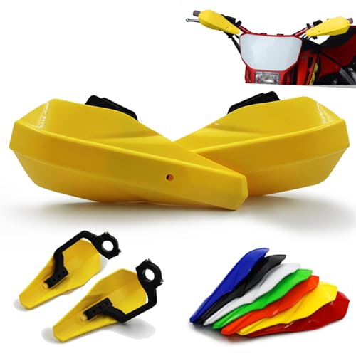 AnXin Motorcycle Handguards 7/8" and 1 1/8" Hand Guard Handlebar Protection Universal for DRZ125 DRZ125L DRZ50 RM85 RM125 RM DRZ 50 85 125 Dirt Pit Bike ATV Yellow - color: yellow