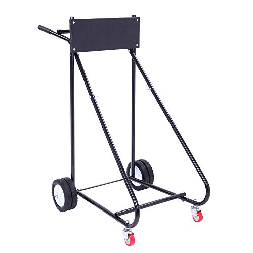 TUFFIOM Outboard Boat Motor Stand, Engine Carrier Cart Dolly for Storage, 315lbs Weight Capacity, w/Wheels (Black) - color: Black