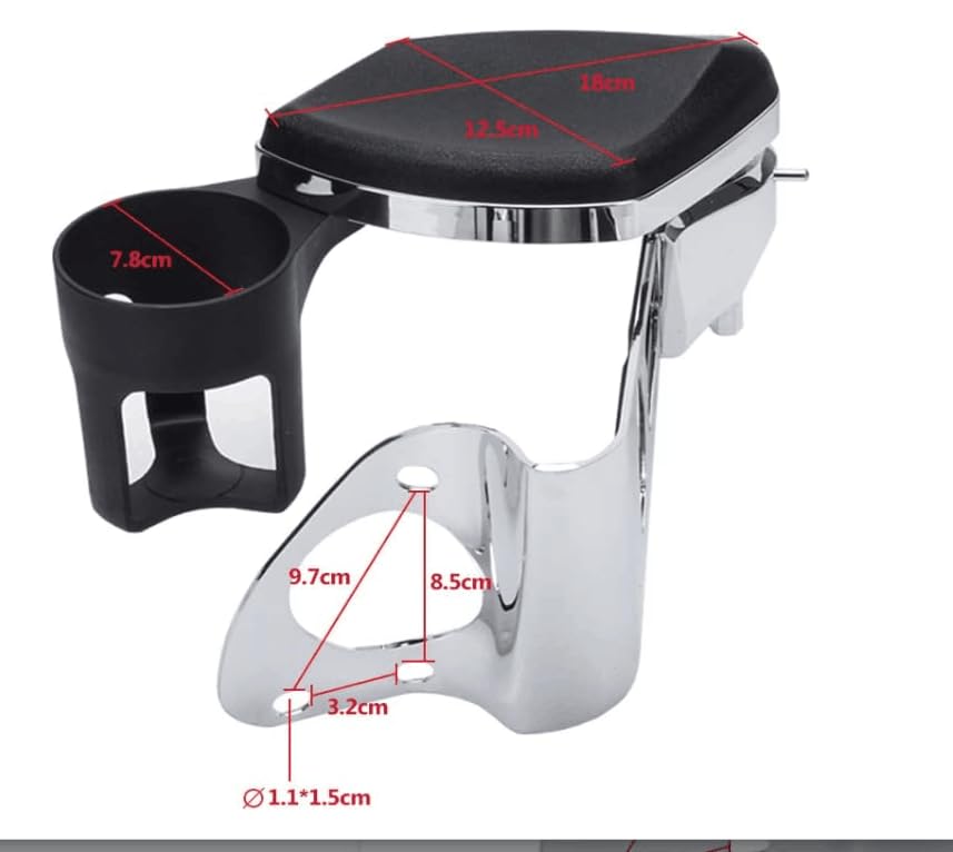 Passenger Armrests with Removable Cup Holder Compatible with Harley Touring Road Glide Electra Glide Tri Glide 2014-2023