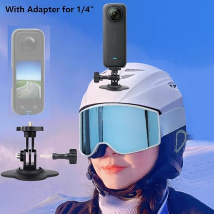 Flexible Helmet Mount Adhesive Attachment Kit for Insta360 X5 X4 Air X4 X3 X2 Ace Pro Ace, Helmet Camera Mount Compatible with GoPro Hero, SJCAM, Panoramic Camera, Action Camera Accessories