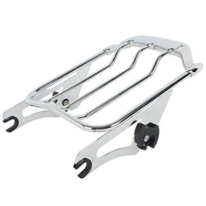 XFMT Motorcycle Chrome Detachable Two-Up Luggage Rack for Air Wing Harley Touring Road King Street Glide Road Glide Electra Glide 2009-Later - color: For Air-wing Luggage Rack-Chrome