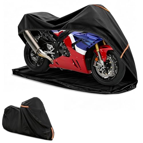 Full Enclosed Motorcycle Cover Waterproof,900D Heavy Duty Outdoor/Indoor Motorcycle Cover with Reflective Strips,Fits Most Heavy Duty Scooter/Moped/Dirtbike Motorcycles (Black,108" W x 45" D x 59" H) - size: 108"W x 45"D x 59"H