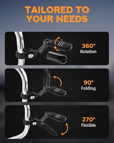 PBYMT Highway Pegs Long Angled 304 Stainless Steel, Highway Footpegs Footrest Fit For 1''&1.25''(25/32mm) Crash Bars Compatible with Harley Davidson Touring Black - color: BLACK, size: LONG