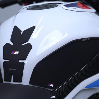NIGHT CAT Motorcycle Tank Pad,Compatible with 2019 and Later Years S1000R S1000RR,Motorcycle Fuel Tank Protector,Gas Tank Decals(Side Traction pad) - size: Side Traction Pads - Black